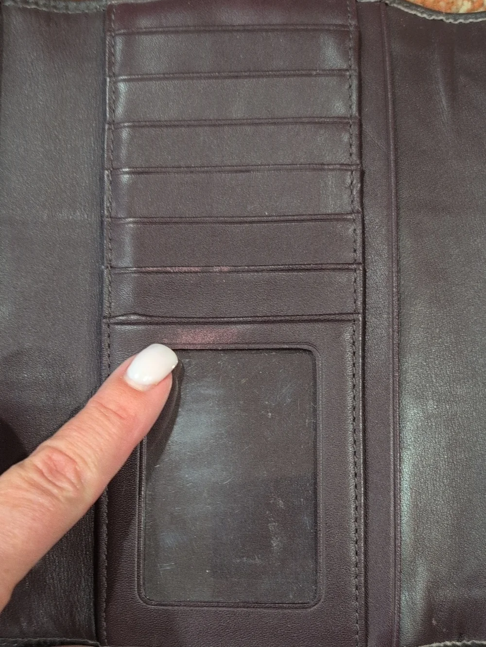Coach Kristin Deep Brown  Smooth Leather Trifold Wallet with Gold Hardware